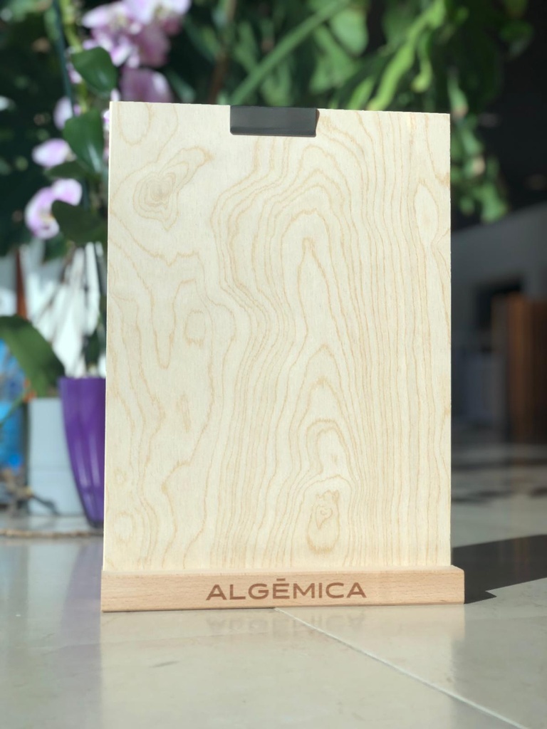 Peana para carteles de sobremesa